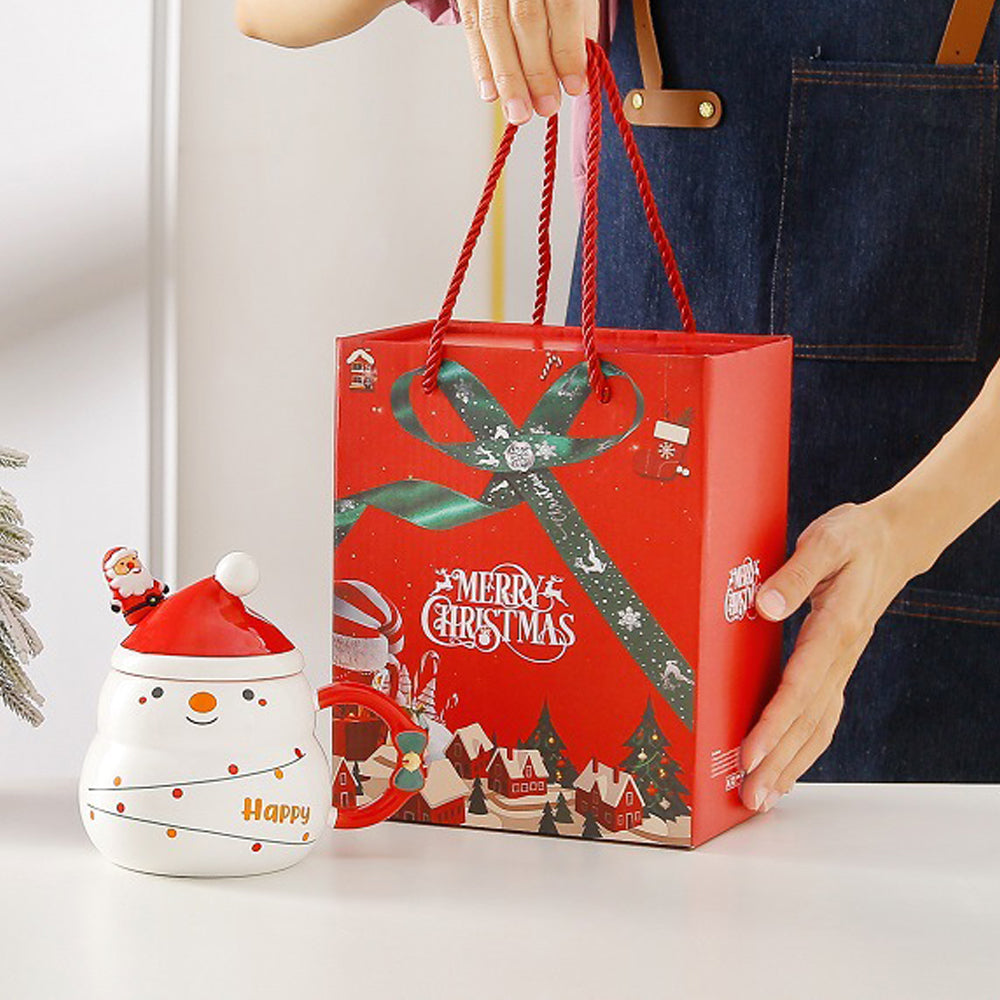 NNEDSZ Christmas Cup Gift Box Ceramic Mug Set Mug Gift Set Christmas Coffee Cup(Tree)-2