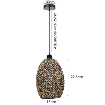 Rattan Wicker Ceiling Pendant Light Shade Hanging Light Antique décor Lampshade~1334