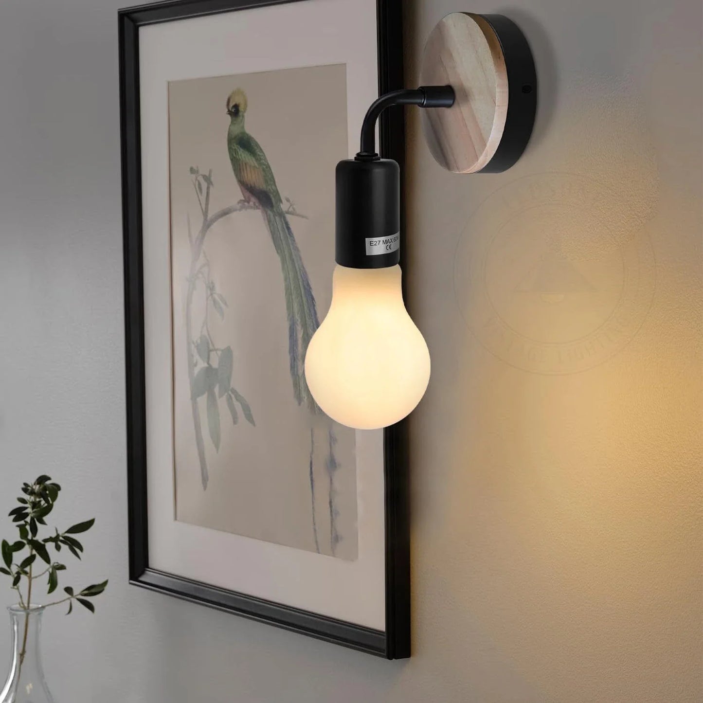 Wood bedside Wall lamp ~ 5120